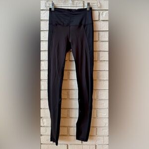 Lululemon Black Athletic Leggings with Satiny Accents